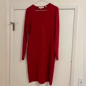 Red bodycon longsleeve dress